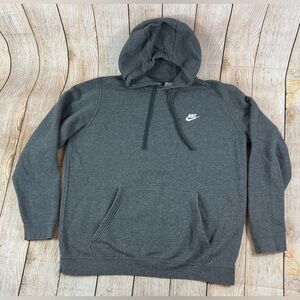 Nike Men's Club Pullover Fleece Hoodie Charcoal Heather Size XL Sweatshirt